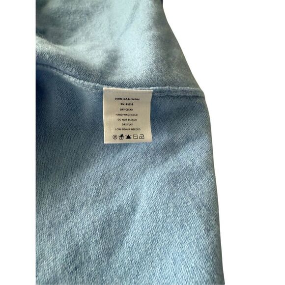 Soft by Naadam Womens Light Blue 100% Cashmere Open Front Cardigan Size Small - Picture 8 of 16